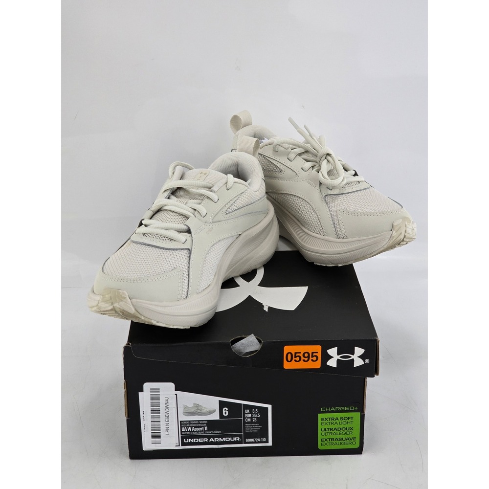 Under Armour UA W Assert 11 Running Shoes Womens Size 6 White 3027724-110 - VG